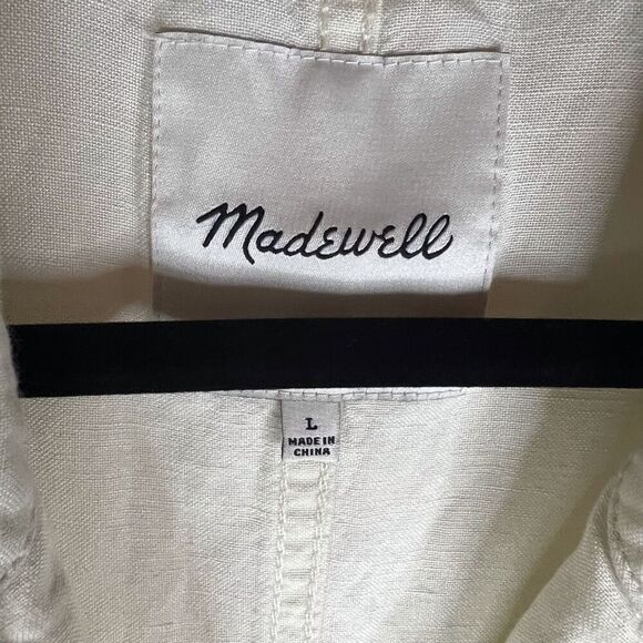 Madewell League Womens Linen Cargo Utility Jacket Blazer Size Large Outdoor - Picture 3 of 7